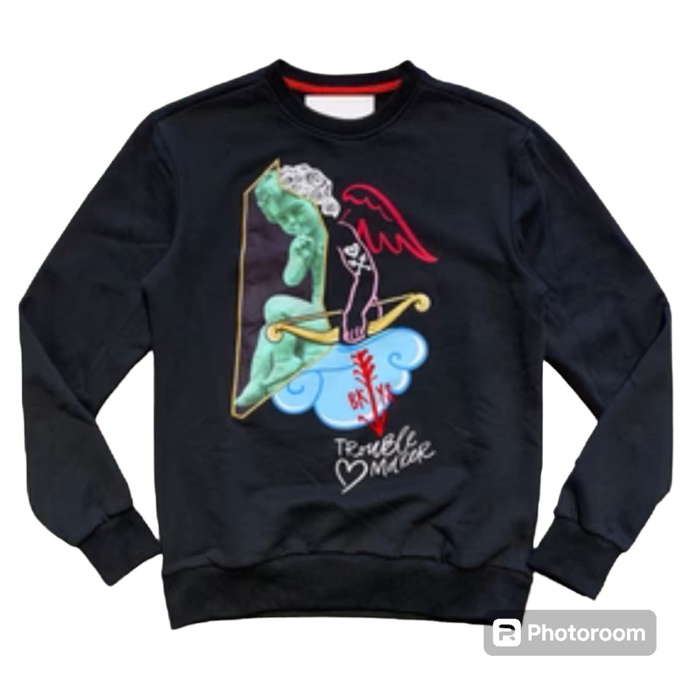 BKYS black mens crewneck sweater size Large
